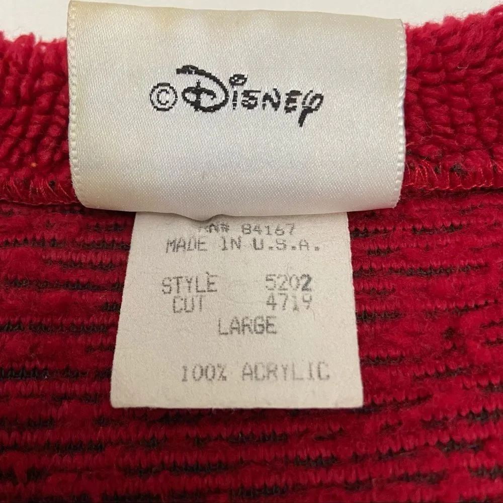 Vintage Walt Disney World Minnie Mouse Plush Pullover Acrylic Sweater